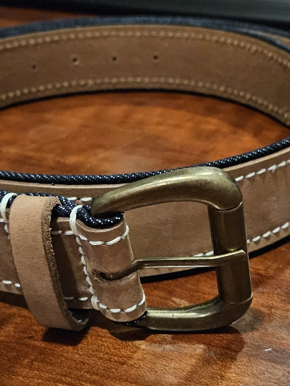MWT Lucky Brand Women's Leather Denim Belt sz 40